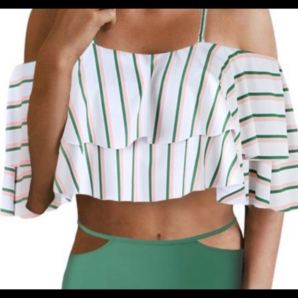NWT Tempt Me Ruffle Swim top